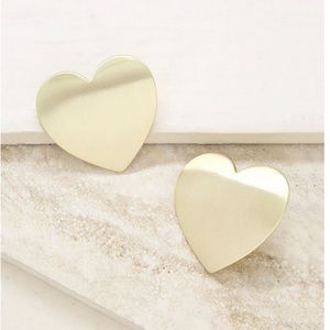 Ettika Flat Heart Statement Studs